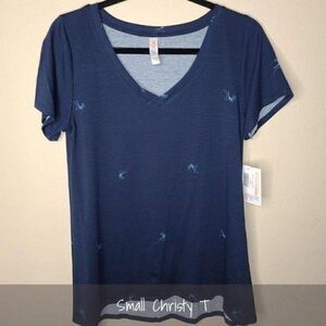 LuLaRoe Christy T S NEW Deer Blue
